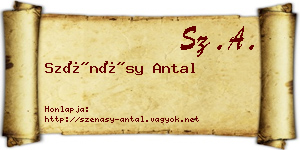 Szénásy Antal névjegykártya